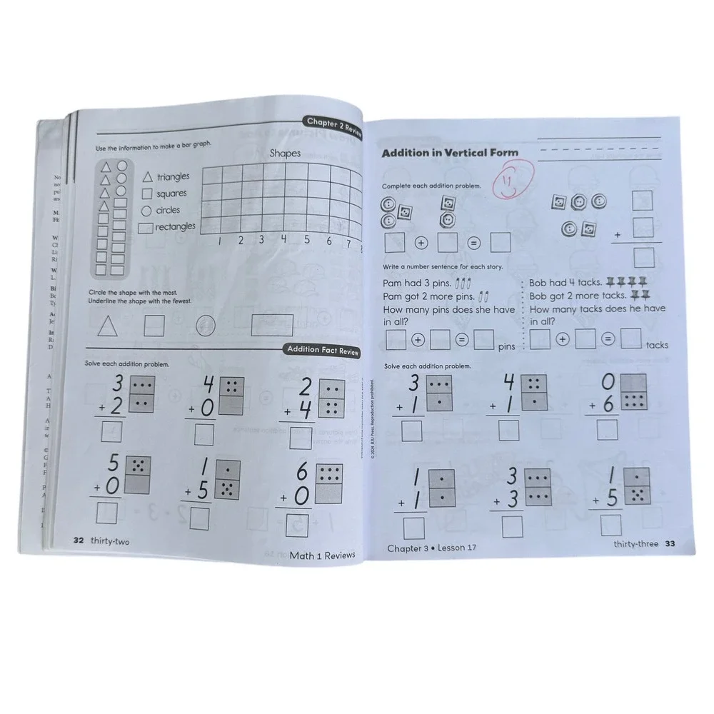 BJU Press Math 1 Reviews Fifth Edition Student Workbook 1st Grade 9781646263998
